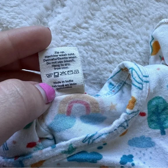 Larkspur | Bamboo Unicorn Rainbow Ruffle Shorty Romper | Size 12-18 Months - Picture 8 of 8